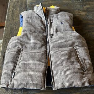 Polo by Ralph Lauren Kids Plaid Reversable Vest with Yellow Accents